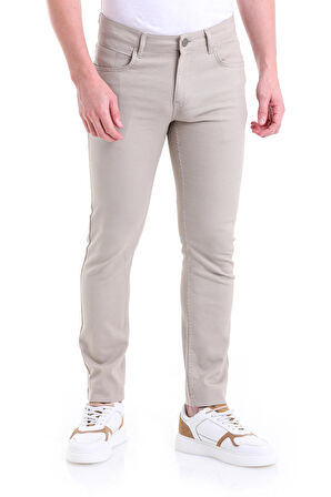 Slim Fit Desenli 5 Cep Düşük Bel Kanvas Pantolon