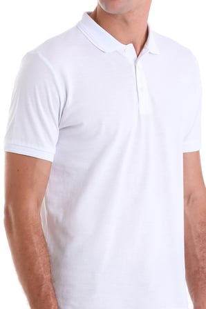 Beyaz Comfort Fit Düz 100% Pamuk Polo Yaka Polo Yaka Tişört