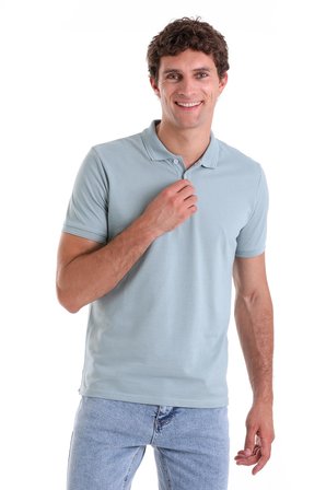 Mavi Comfort Fit Düz 100% Pamuk Polo Yaka Polo Yaka Tişört