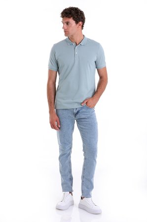 Mavi Comfort Fit Düz 100% Pamuk Polo Yaka Polo Yaka Tişört