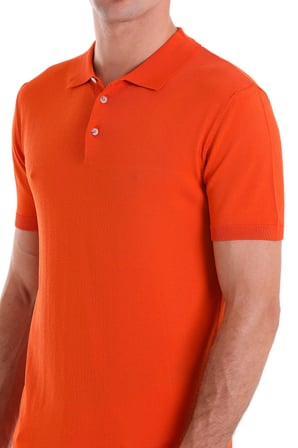 Turuncu Comfort Fit Düz Polo Yaka Rayon Tişört