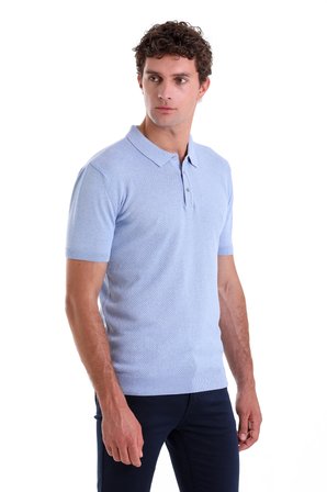 A. Mavi Regular Fit Düz Pamuklu Polo Yaka Triko Tişört