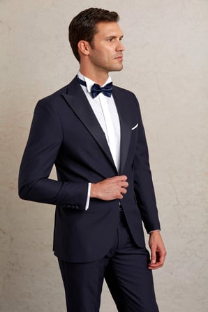 Desenli slim Fit Çıkma Sivri Yaka Klasik Smokin Damatlık