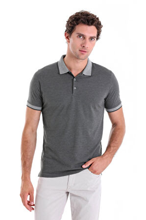 Haki Regular Fit Düz Pamuklu Polo Yaka Tişört