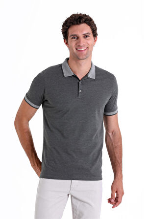 Haki Regular Fit Düz Pamuklu Polo Yaka Tişört