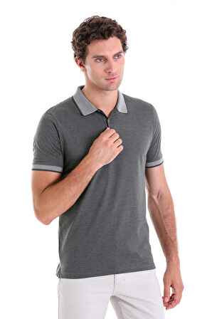 Haki Regular Fit Düz Pamuklu Polo Yaka Tişört