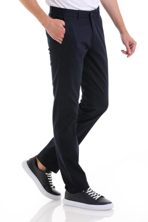 Lacivert D. Regular Fit Düz Yandan Cep Casual Kumaş Pantolon