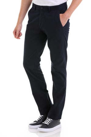 Lacivert D. Regular Fit Düz Yandan Cep Casual Kumaş Pantolon