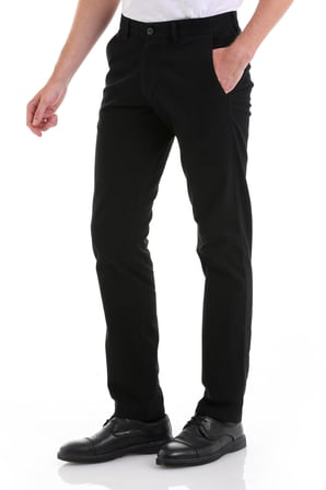 Siyah D. Regular Fit Düz Yandan Cep Casual Kumaş Pantolon