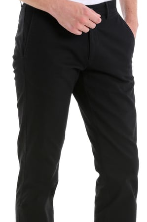 Siyah D. Regular Fit Düz Yandan Cep Casual Kumaş Pantolon