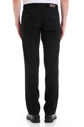 Siyah D. Regular Fit Düz Yandan Cep Casual Kumaş Pantolon