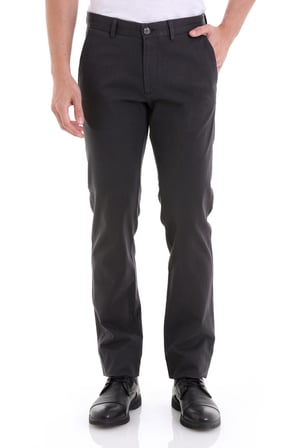 Gri Regular Fit Düz Yandan Cepli Basic Kanvas Pantolon | 42