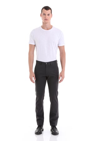 Gri Regular Fit Düz Yandan Cepli Basic Kanvas Pantolon | 42