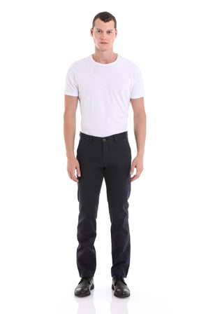 Lacivert Regular Fit Düz Yandan Cepli Basic Kanvas Pantolon | 44