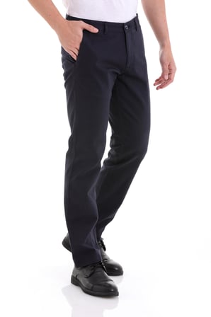 Lacivert Regular Fit Düz Yandan Cepli Basic Kanvas Pantolon | 44
