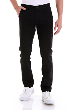Siyah Regular Fit Düz Yandan Cepli Basic Kanvas Pantolon | 40