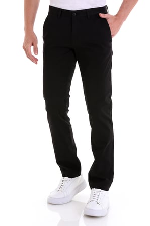Siyah Regular Fit Düz Yandan Cepli Basic Kanvas Pantolon | 42