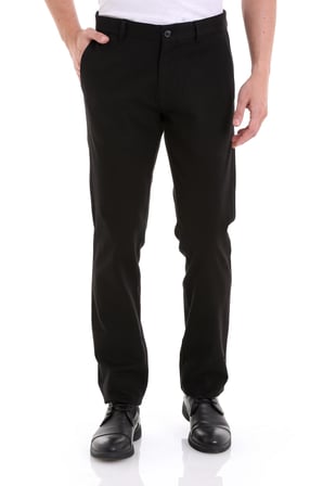 Siyah Regular Fit Desenli Yandan Cepli Basic Pamuklu Kanvas Pantolon | 44