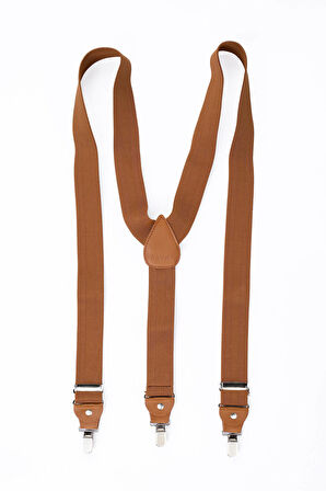 Camel Balıksırtı Desenli Pantolon Askısı