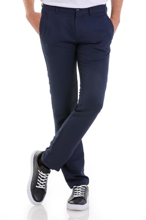 A. Lacivert D. Slim Fit Desenli Yandan Cep Kanvas Pantolon