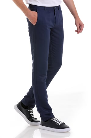 A. Lacivert D. Slim Fit Desenli Yandan Cep Kanvas Pantolon