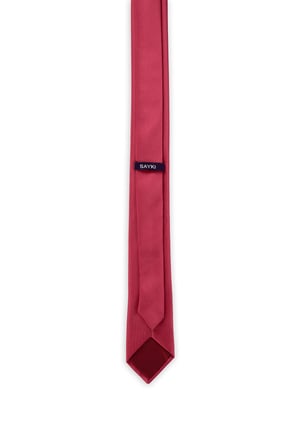 Bordo Düz Saten Kravat Mendil Set | STD