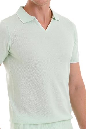 Mint Regular Fit Desenli Pamuklu Polo Yaka Casual Tişört