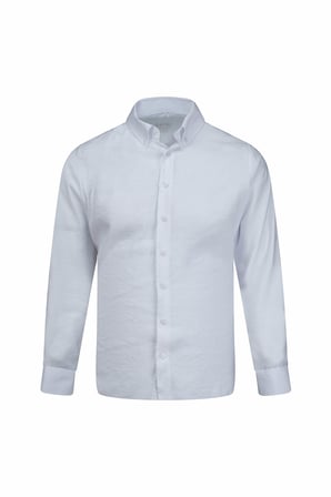 Beyaz Comfort Fit Düğmeli Yaka Uzun Kollu Gömlek | XL