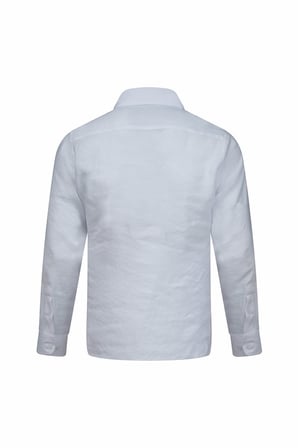 Beyaz Comfort Fit Düğmeli Yaka Uzun Kollu Gömlek | XL