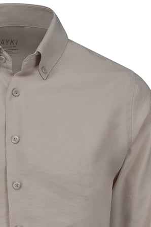 Vizon Comfort Fit Düğmeli Yaka Uzun Kollu Gömlek | S