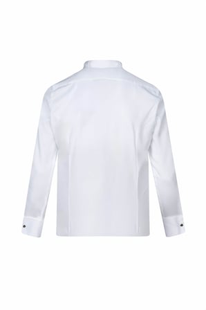 Beyaz Comfort Fit Slim Yaka 100% Pamuk Manşetli Saten Klasik Gömlek | S