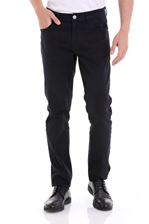 Lacivert Regular Fit Düz 5 Cep Pamuklu Kot Pantolon | 32