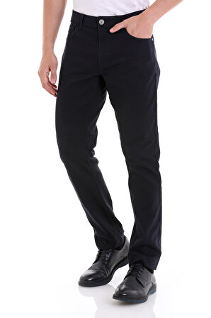Lacivert Regular Fit Düz 5 Cep Pamuklu Kot Pantolon | 32