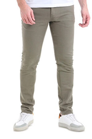 Haki Slim Fit Düz 5 Cep Pamuklu Kanvas Pantolon | 29