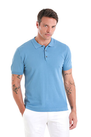 İndigo Regular Fit Düz Polo Yaka Tişört | L