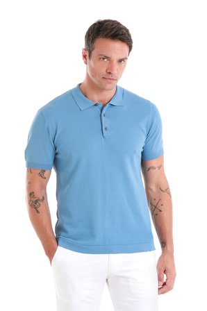 İndigo Regular Fit Düz Polo Yaka Tişört | M