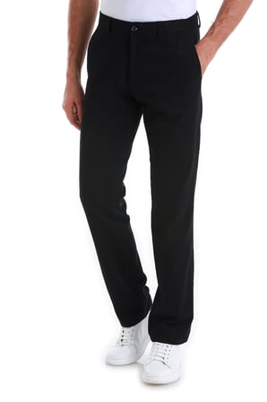 Siyah Regular Fit Desenli Pamuklu Yandan Cepli Kanvas Pantolon | 44