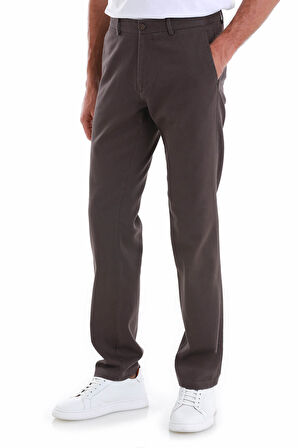 Kahverengi Regular Fit Desenli Pamuklu Yandan Cepli Kanvas Pantolon | 48