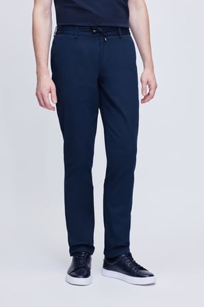 Lacivert Dinamik Fit Desenli Pamuklu Yandan Cepli Jogger Pantolon | 31