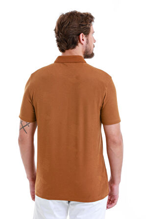 Vizon Regular Fit Jakarlı Polo Yaka Fermuarlı Tişört | M