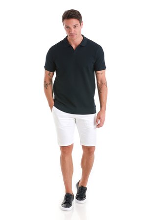 Lacivert Regular Fit Düz Polo Yaka Pamuklu Tişört | XXL