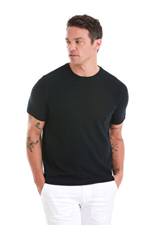 Lacivert Regular Fit Düz Bisiklet Yaka Tişört | XL