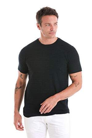 Lacivert Regular Fit Düz Bisiklet Yaka Tişört | XL