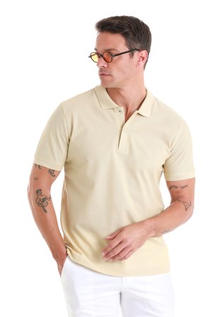Vizon Regular Fit Düz Merserize Polo Yaka 100% Pamuk Tişört | S