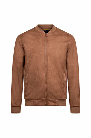 Kahverengi Regular Fit Bomber Yaka Mevsimlik Mont | XL