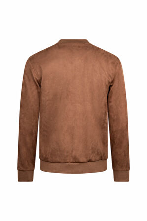 Kahverengi Regular Fit Bomber Yaka Mevsimlik Mont | XXL