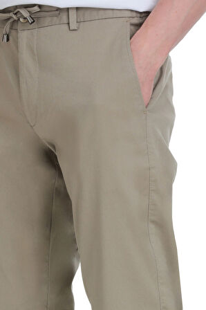 Olive Rahat Kesim Pamuklu Yandan Cepli Jogger Pantolon | 32