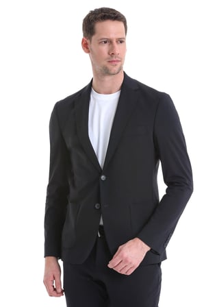 Siyah Performans Suit Slim Fit Düz Takım Elbise | 50