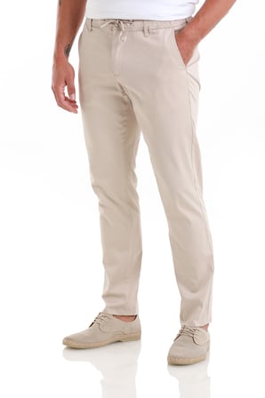 Bej Regular Fit Düz Yandan Cep Pamuklu Jogger Kanvas Pantolon | 46