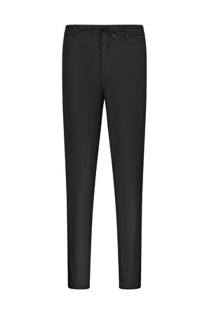 Siyah Rahat Kesim Yandan Cepli Jogger Pantolon | 34